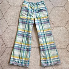 Vintage 70s Maverick High-Waisted Multicolor Large Format Plaid Flare Pants