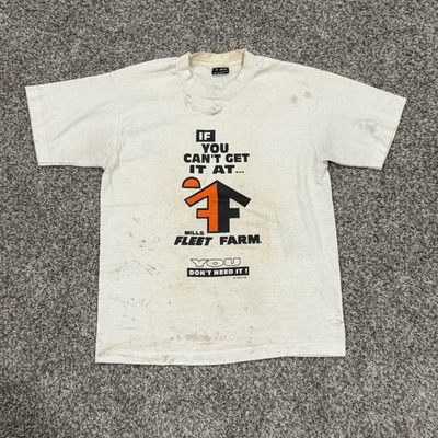 #ad Vintage DISTRESSED Mills Fleet Farm Single Stitch TShirt Mens M Country Retro $17.60
