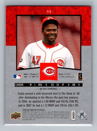 2008 Upper Deck Timeline Johnny Cuetto ROOKIE CARD #55 - Cincinnati Reds - - Picture 2 of 2