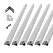 6-Pack Led Aluminum Channel System with Cover V Shape Led Strip Lights Diffuser