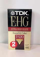 TDK Electronics Extra High Grade T-120 VHS Tapes 2 Pack New Sealed
