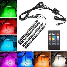LED Car Interior 4pc, LED Light Strips Auto Car Interior Light LED Music Lightin