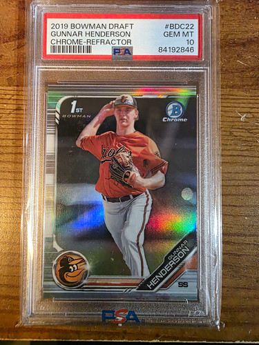 Topps 2019 Bowman Draft Chrome Refractor Gunnar Henderson RC #BDC-22 PSA 10