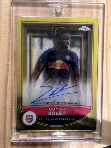 2021-22 Topps Chrome Red Bull Salzburg Yellow Oumar Solet ON CARD Auto /20