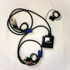 KVM IOGear Model GCS72U 2-Port USB KVM w/Audio & Mic USB 1.0/1.1
