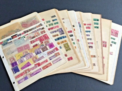 US STAMPS Misc. US Collection of Stamps on (12) Stock Sheets from 1850's to 1950