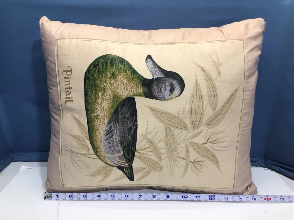 Vintage Throw Pillow Set Of 2 Ducks Pintail & Greenwing Teal Excellent Condition - Image 3 of 4