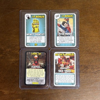 Munchkin Marvel Promo Card Infinity Gauntlet, Peter Parker, Taco Truck, Deadpool