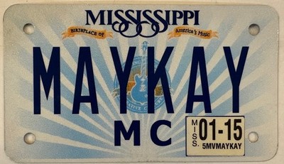 BIKE vanity MAY KAY MARY KAYCEE KAYLEE license plate Kaysen Kayla Kayden Matthew