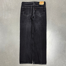 90s Levi s 501 Made in USA 36x32 Black Dark Wash Denim Jeans Button Fly