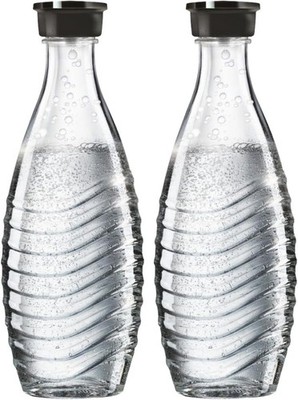 SodaStream CRYSTAL Glaskaraffe 0,8L 2er-Pack - Spülmaschinenfest & Elegant