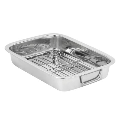 Edelstahl Bräter Ofenform Backen Bräter Blech Grillrost 30 CM