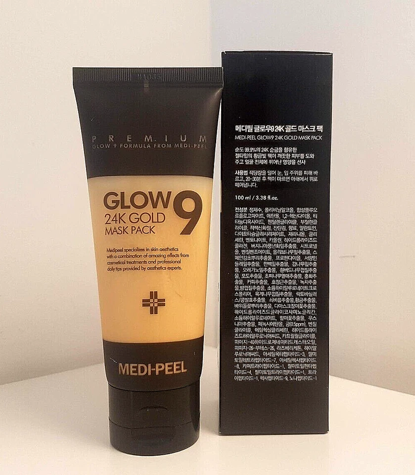 Medi-Peel Glow9 Colloidal 24k Gold Mask Pack 100ml Exfoliates Dead Skin Cells - Image 3 of 4