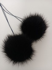 Pelzbommel Set Echtfell Nerz Schwarz  2 Stück Accessoires 