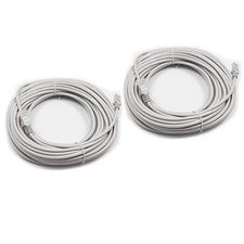 2X 50FT CAT5 CAT5E RJ-45 ETHERNET NETWORK PATCH CABLE WHITE HIGH SPEED INTERNET