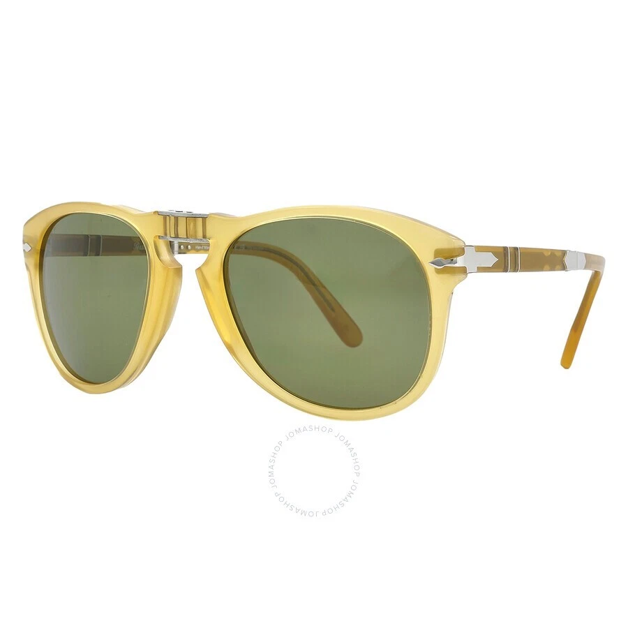 Persol PO0714SM 204/P1 Steve McQueen Polarized Sunglasses Opal Yellow Green 54mm
