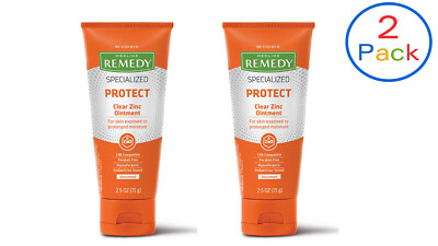 Medline Remedy Specialized Clear Zinc Ointment 2.5oz Unscented, 2 Pack-MSC092502