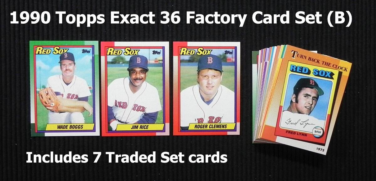 Boston Red Sox 1990 Topps 36-Factory Cards Team Set with Traded _