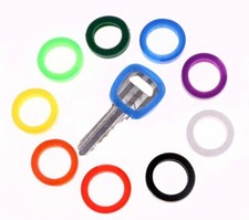 9pcs Plastic Key Caps PVC Identifier Coding Rings Assorted Colors Labels