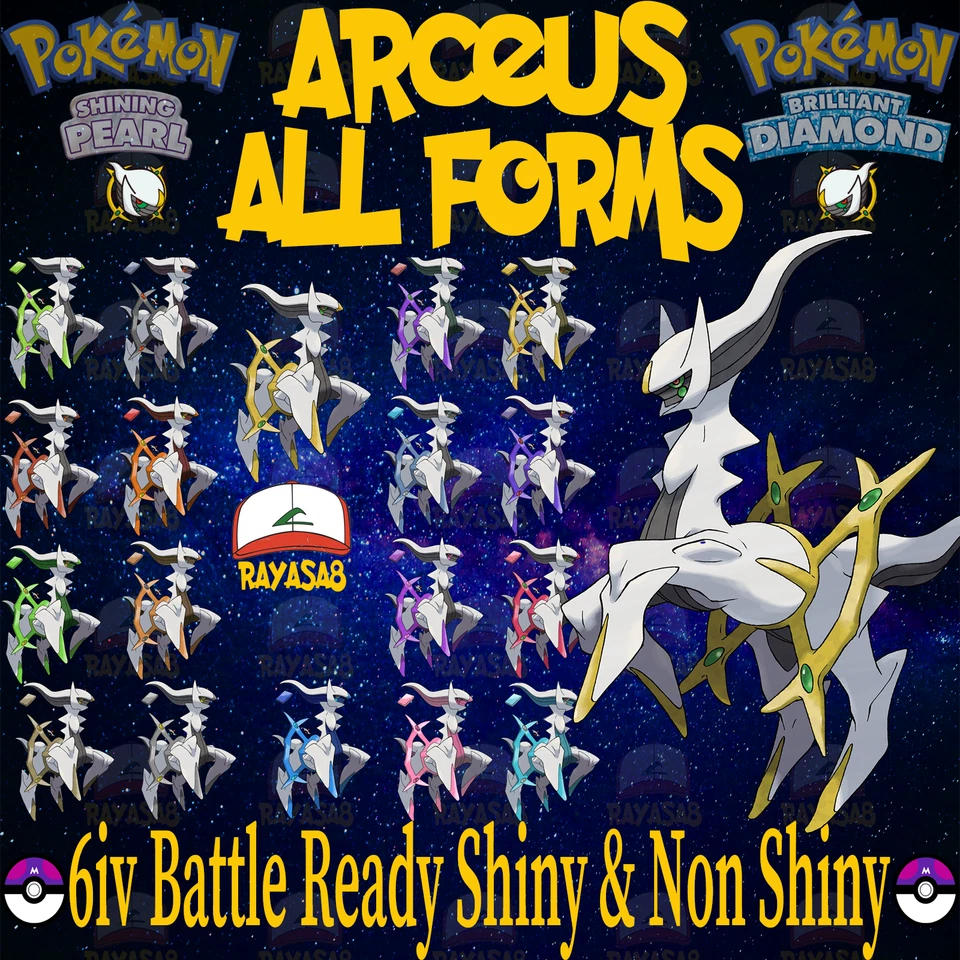 Pokemon Arceus Shiny 6iv All Forms Best Stats Brilliant Diamond & Shining Pearl