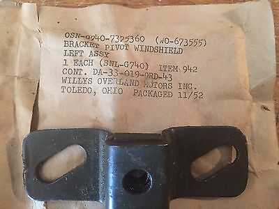 G740 Willys M38 Army Jeep NOS Left Hand Windshield Bracket Pivot Assembly