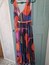 Phase Eight Bright Abstract Multi-coloured Sleeveless Maxi Dress size UK 10 