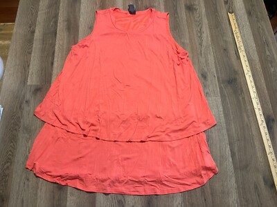 Agnes & Dora Tank Top, Women's Size XXXL, Orange, Sleeveless, Tiered