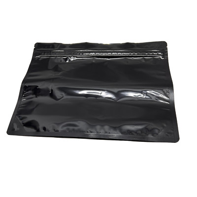 HighLock Child Resistant 12X9X3 Gloss Black Opaque CR Barrier Exit Bags 50 Pcs