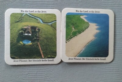 2 Bierdeckel - Jever Pilsener - Wie das Land, so das Jever   U3