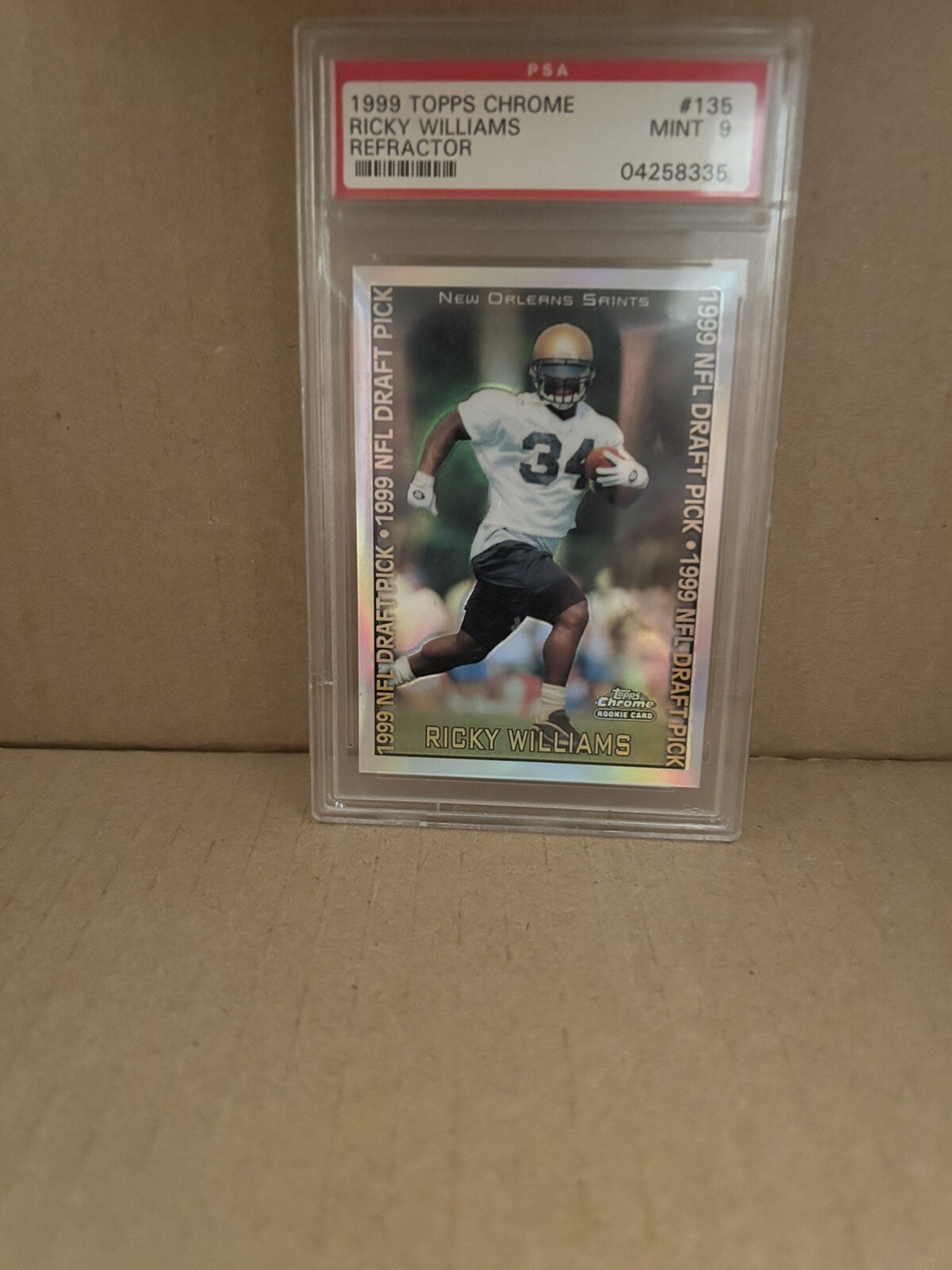 1999 Topps Chrome Ricky Williams Refractor #135 PSA 9 MINT RC!