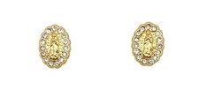 14k Gold Tiny Virgin of Guadalupe Screw-Back Studs Yellow Gold Baby Earrings