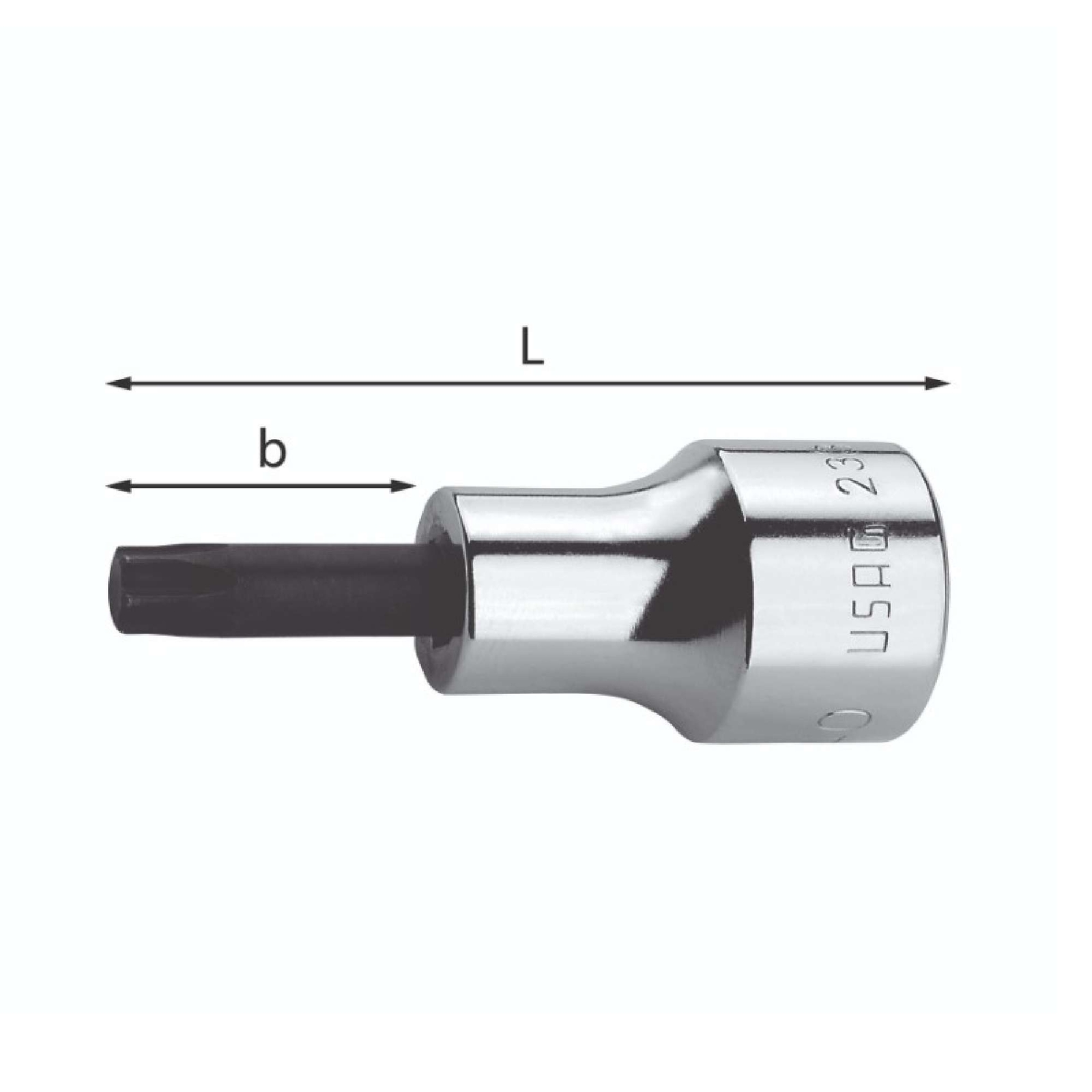 17055489 Chiavi a bussola per viti con impronta Torx T30x14mm - Usag 233 1/4 NTX