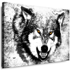 WANDBILD WOLF BILDER XXL LEINWANDBILD TIERE KUNSTDRUCKE AUFGESPANNT DEKO 01b-7