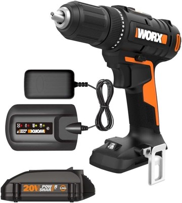 Wx108L 20V 1/2'' Cordless Drill Driver Power Share - (Batteries & Charger In...