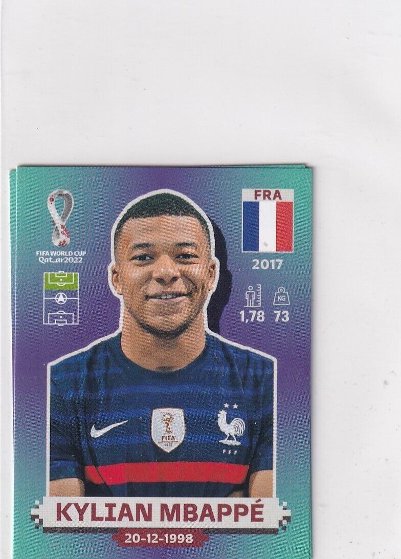 Figurinha do Kylian Mbappé da França (FRA 19) da Copa do Mundo do Qatar  2022 - Item de Coleção Original Panini