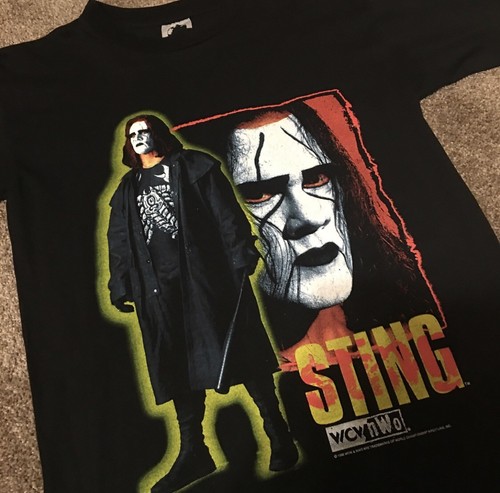 vintage wcw sting shirt black size medium 1998 wresting nwo wwe