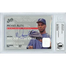 Moises Alou Signed 1995 Studio #35 Card AUTO Beckett BAS Slabbed Montreal Expos