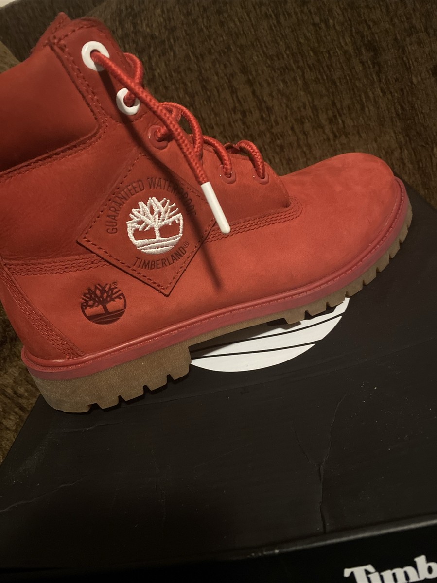 Timberland 6 Premium Waterproof Boot in Dark Red Nubuck Gold Hardware 10 Timberland Kid main image 2