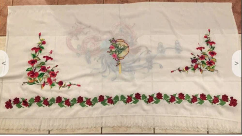 Ventana blanca bordada Handmade Cortinas