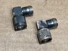 2 RF COAXIAL N CONNECTOR ANGLE MALE-FEMALE ADAPTER SILVER PLATED