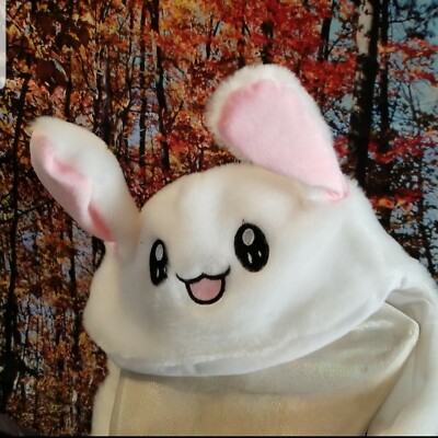 Cozy Cream and Pink Bunny Ear Hat Flower Bunny Beanie Blush Ships 1/1-1/30 - Huggalugs main image 2
