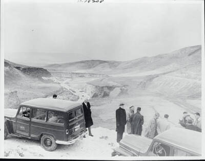 Eric Johnston and Colleagues Looking Down into Valley 1955 Photo