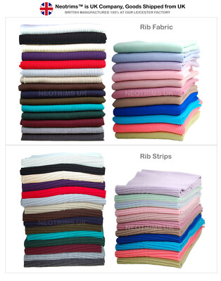 Rippstoff Schlauchstoff Bündchenstoff,Rib Knit,Gestreckt Trim 28 Farben,2 Pack 