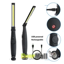 1x Rechargeable LED COB Work Light Mechanic Flashlight Lamp Magnetic Base Bright