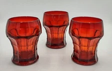 Vtg Imperial Glass Caliente Ruby Red 4" 8 oz Tumbler Lot of 3