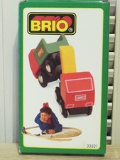NEW Vintage 1990 Brio Wooden Railway Train TWO TRUCK SET 33521
