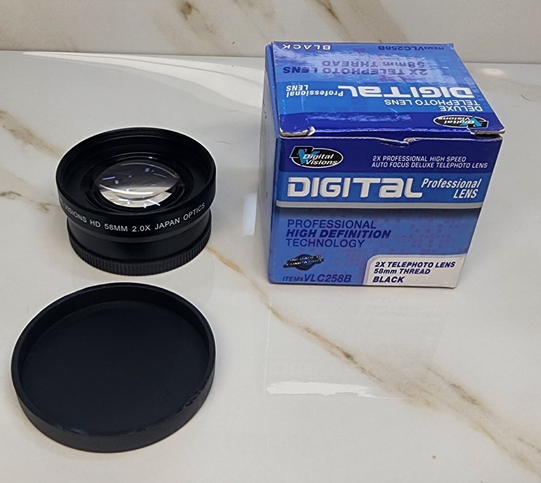 Digital Visions HD 58mm 2x Telephoto Lens Japan Optics VLC258B