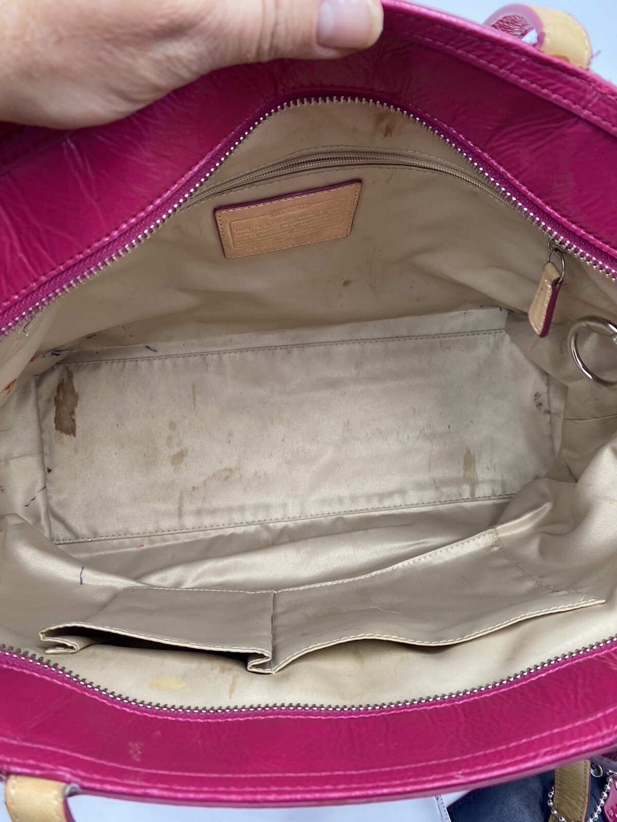 COACH Raspberry Leather Medium Shoulder Hand Zipp… - image 17