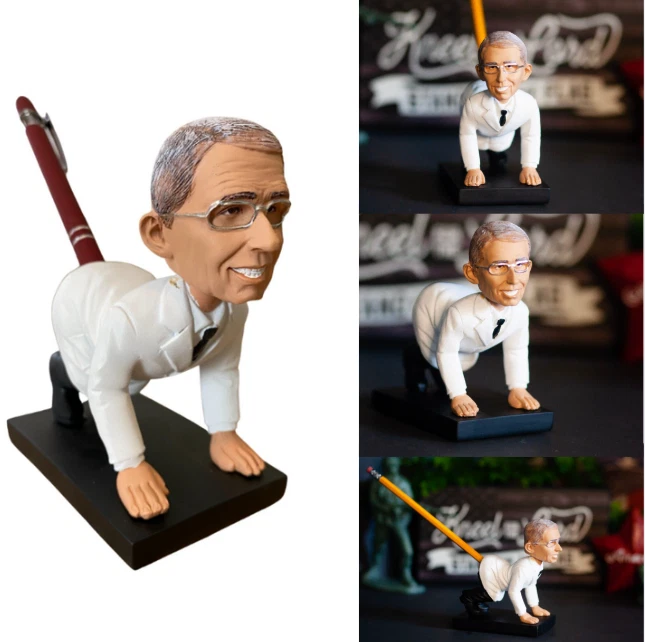 SQUASH SOCIALISM Dr. Fauci Pen Holder Bobblehead Funny Gag Gift Collectible Tony Fauci Figurine