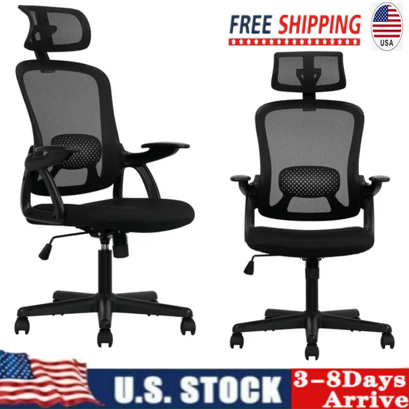 Adjustable Headrest Office Chairs Mesh Swivel Ergonomic Computer Office